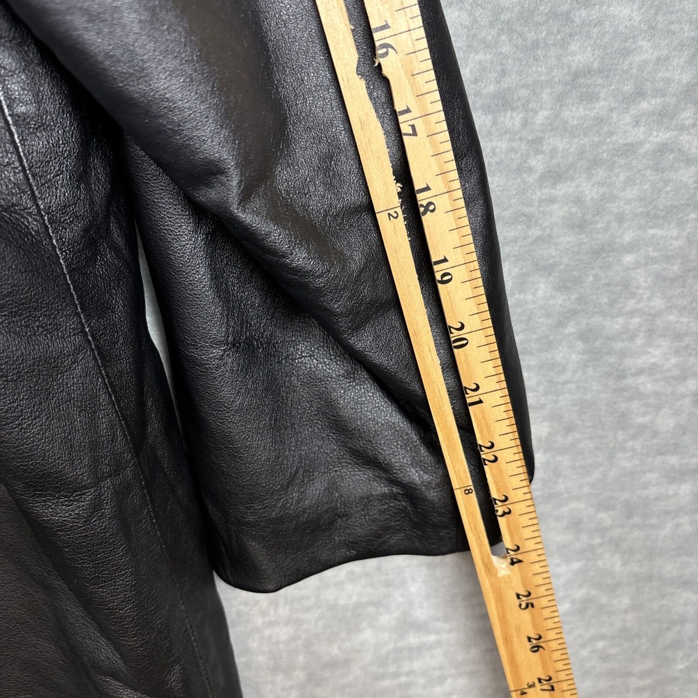 Vintage Black Leather Driving Car Coat Womens 1X Jacket - Picture 9 of 9